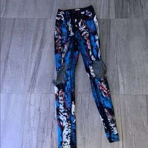 Splatter colored jeans